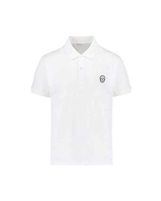 Alexander McQueen White Logo Polo Shirt for men