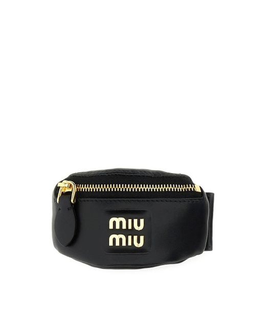 Miu Miu Black Bracelet With Mini Leather Clutch Bag