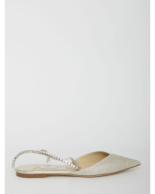 Jimmy Choo Saeda Flat Sandals in Natural Lyst