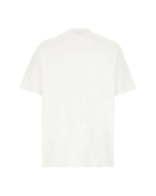 Lanvin White Logo-appliquè Cotton T-shirt for men