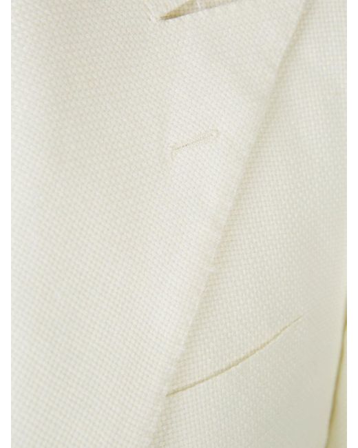 Sartorio Napoli White Hemp Textured Blazer for men