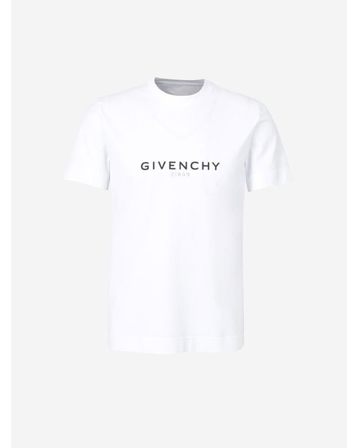 Givenchy White Reverse Cotton T-Shirt for men