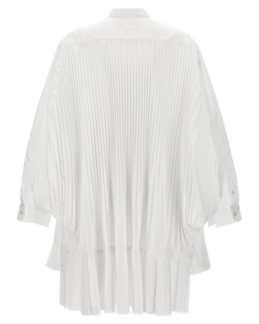Junya Watanabe White Pleated Shirt Dress