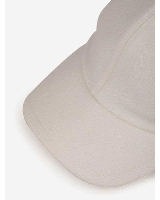 Fedeli White Cashmere Plush Cap for men