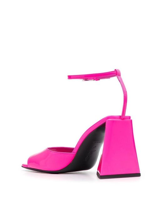 The Attico Pink Piper Synthetic Patent Heel Sandals