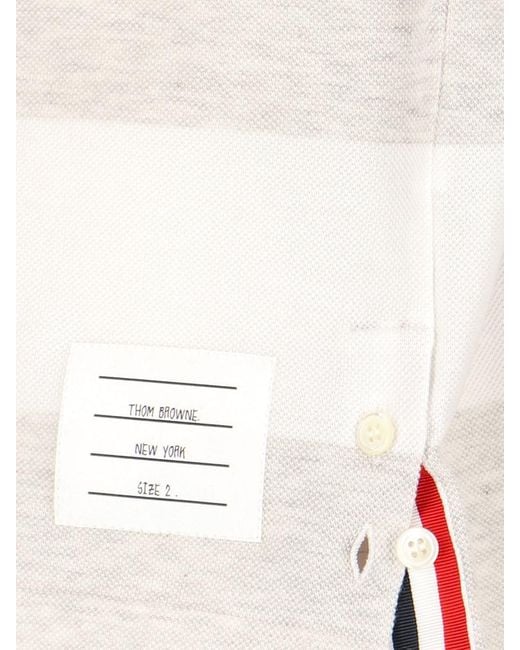 Thom Browne White Rugby Stripe" T-Shirt for men