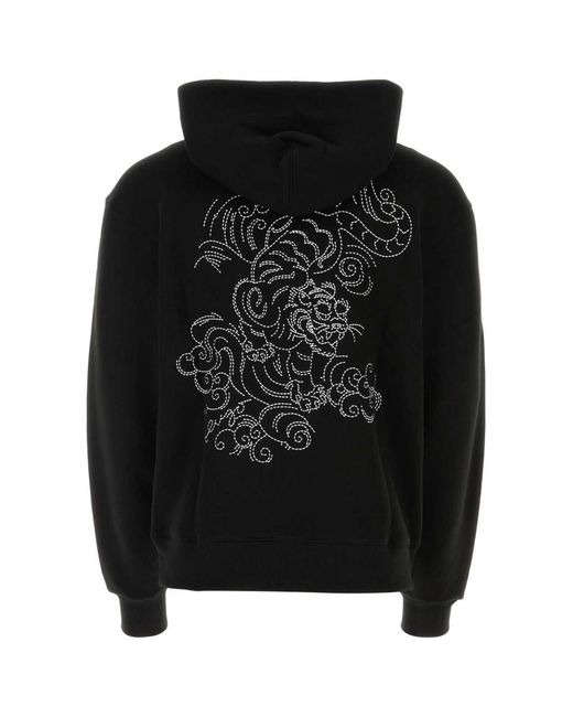 KENZO Embroidered Logo Hoodie in Black for Men Lyst UK