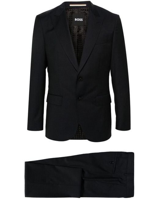Boss Black Single-breasted Virgin Wool Suit for men