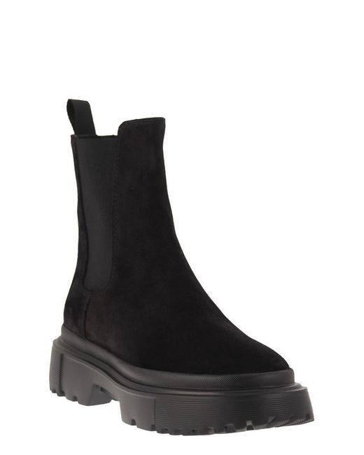 Hogan Black Chelsea Boots H629