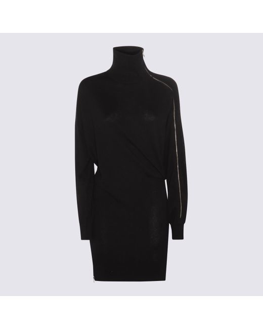 Isabel Marant Black Viscose-wool Blend Gaelys Dress