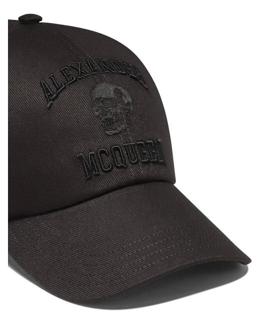 Alexander McQueen Black Alexander Mc Queen "Varsity Skull" Cap for men
