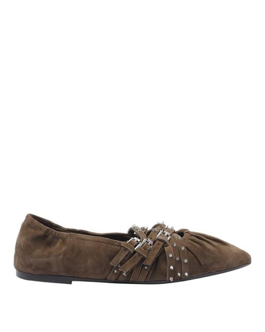 Ash Brown Flat Shoes