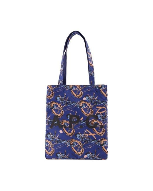 A.P.C. Blue Lou Reversible Shopper Bag for men