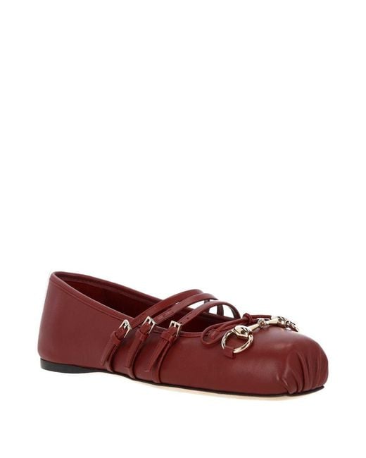 Gucci Red Flat Shoes
