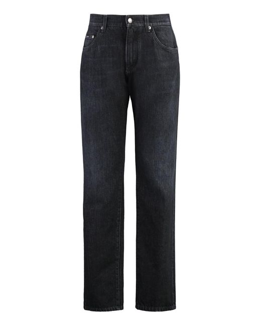 Dolce & Gabbana Blue 5-Pocket Straight-Leg Jeans for men