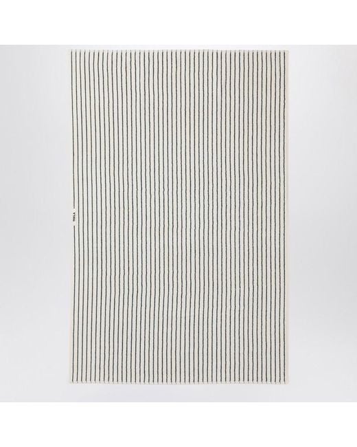 Tekla White Bath Towel With Dark Stripes 100X150 for men