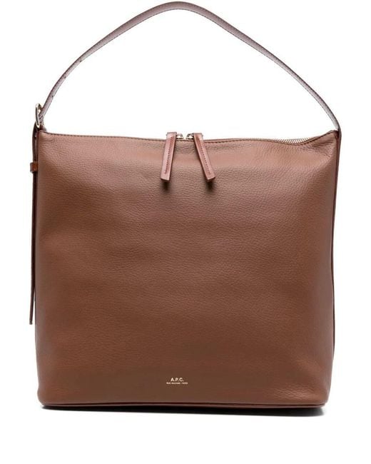 A.P.C. Brown Leather Shoulder Bag