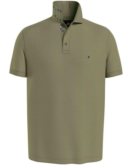 Tommy Hilfiger Green Palm Under Collar Reg Polo for men