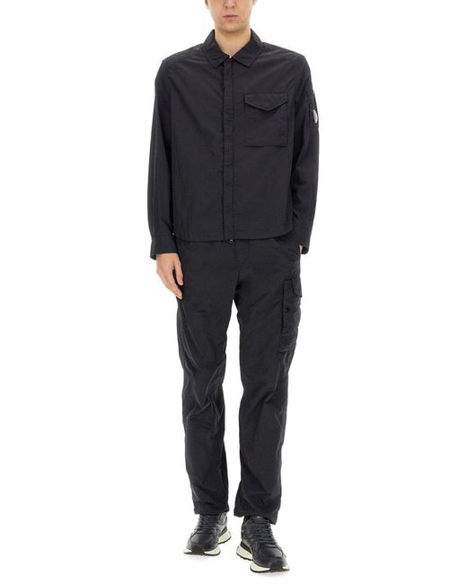 C P Company Blue Shirt Jacket With Relaxed Fit for men