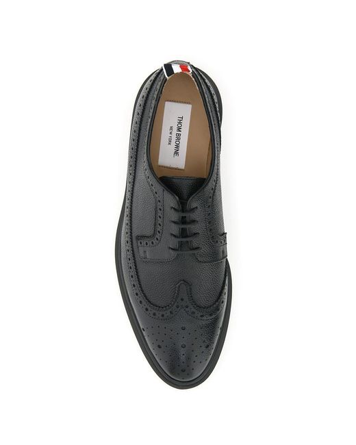Thom Browne Black Longwing Brogue Shoes for men