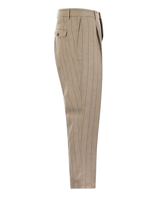 Peserico Natural Pure Linen Chino Trousers for men