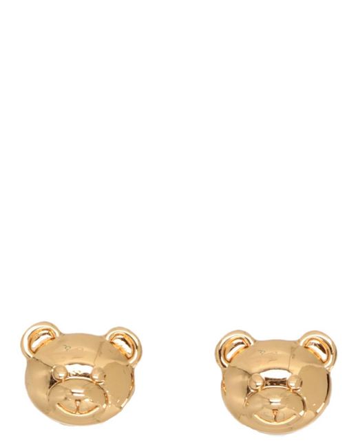 Moschino Metallic 'teddy Bear' Earrings