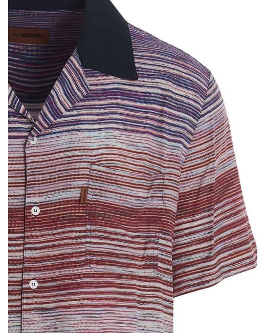 Missoni Purple Striped Shirt for men