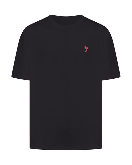 AMI Black Ami Paris T-shirts for men