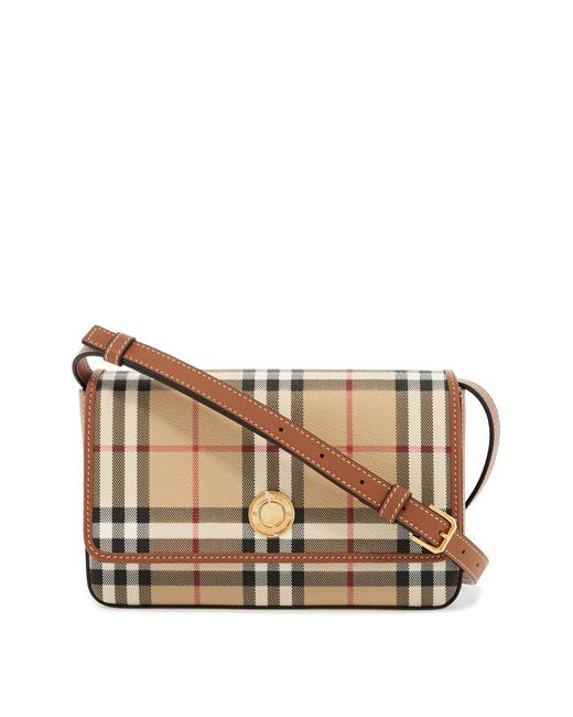 Burberry Brown "Checkered Shoulder Bag With Strap