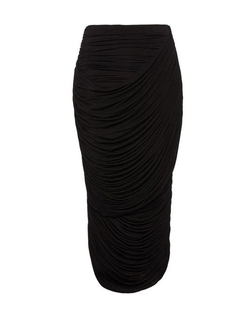 Magda Butrym Black Draped Midi Skirt