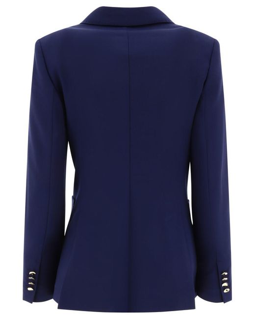 Max Mara Blue Wool And Mohair Double-Breasted Blazer