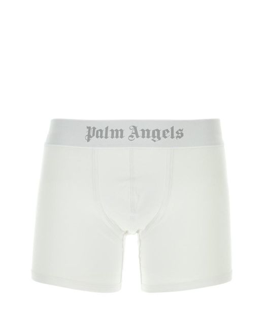 Palm Angels White Stretch Cotton Boxer Set for men
