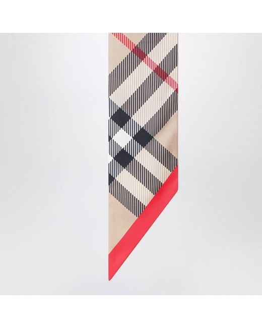 Burberry Pink Thin Scarf Check