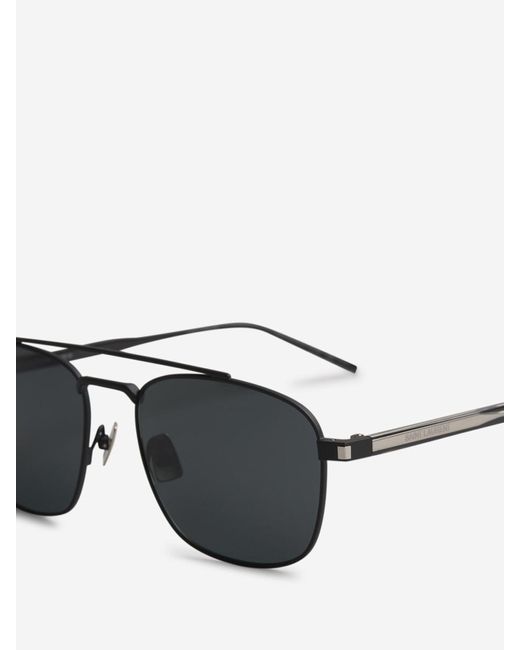 Saint Laurent Black Aviator Sunglasses Sl 665 for men