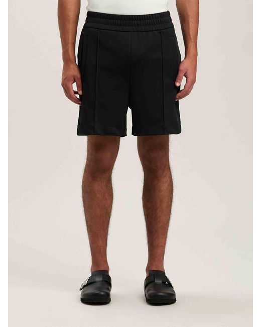Palm Angels Black Bermuda Curved Logo for men