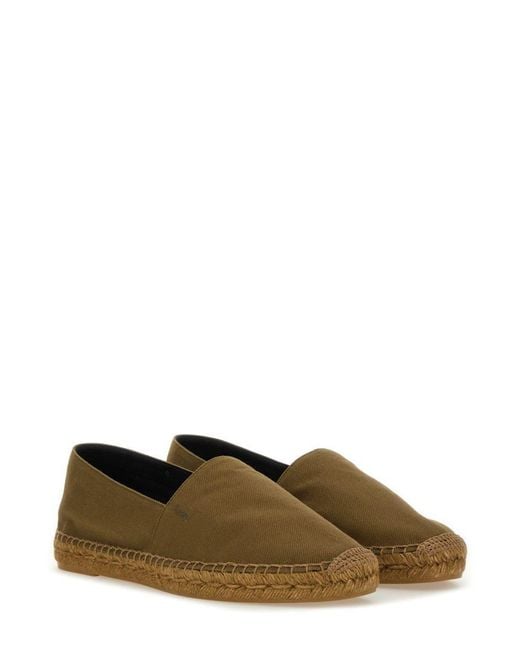 Saint Laurent Green Cotton Gabardine Espadrille for men