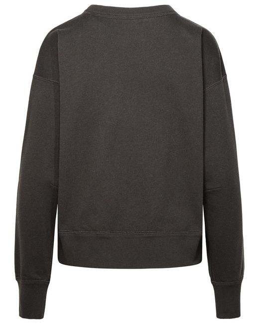 Isabel Marant Gray 'shad' Black Cotton Blend Sweatshirt
