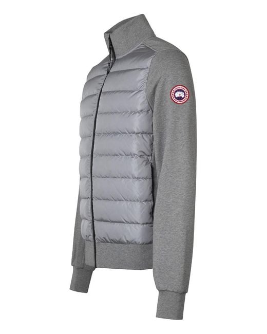 Canada Goose Gray Huron Hybridge Cardigan With Padded Front Panel for men