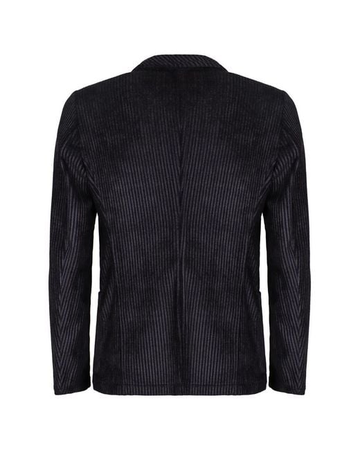 Emporio Armani Black Corduroy Blazer for men
