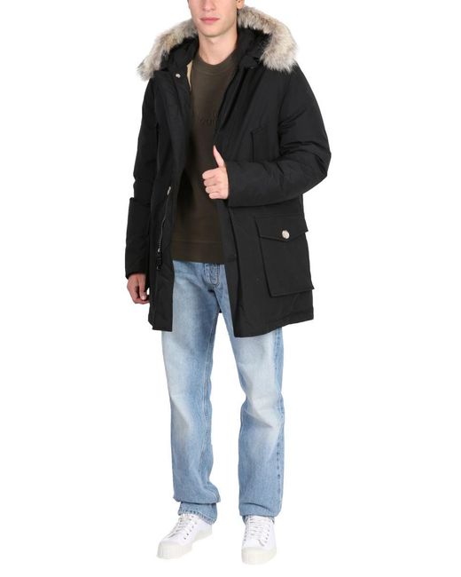 Woolrich Black Down Jacket "Arctic for men