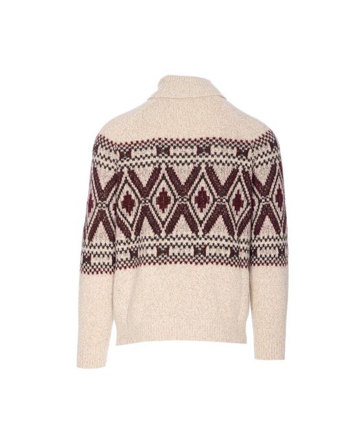 Brunello Cucinelli Natural Wool And Silk Turtle-Neck Jumper for men