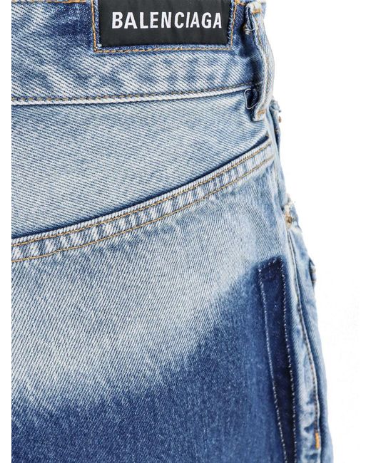 Balenciaga Blue Denim Mini Skirt With Repositioned Pockets