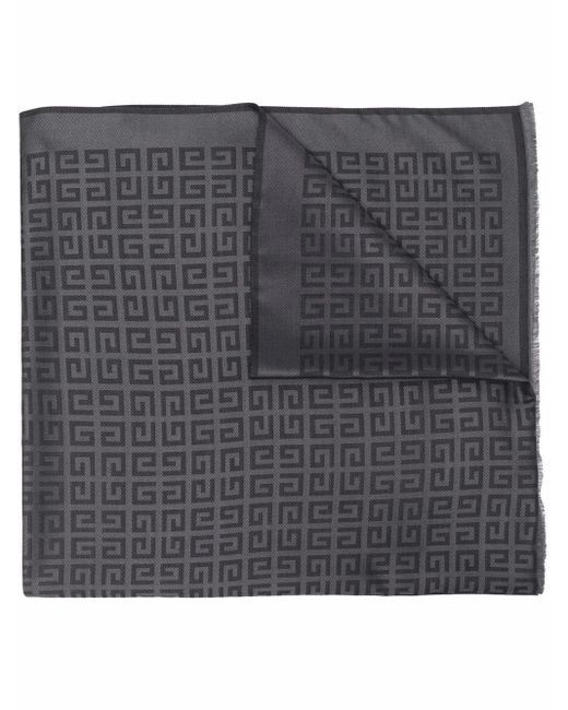 Givenchy Gray Large 4g Silk-blend Scarf