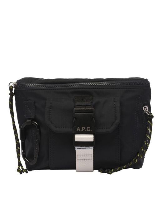 A.P.C. Black Trek Nylon Belt Bag for men