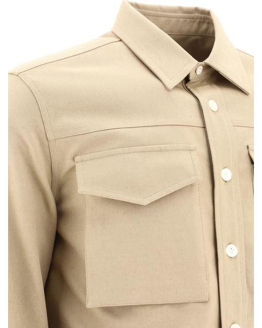 Alexander McQueen Natural Overshirt With Flap Pockets for men