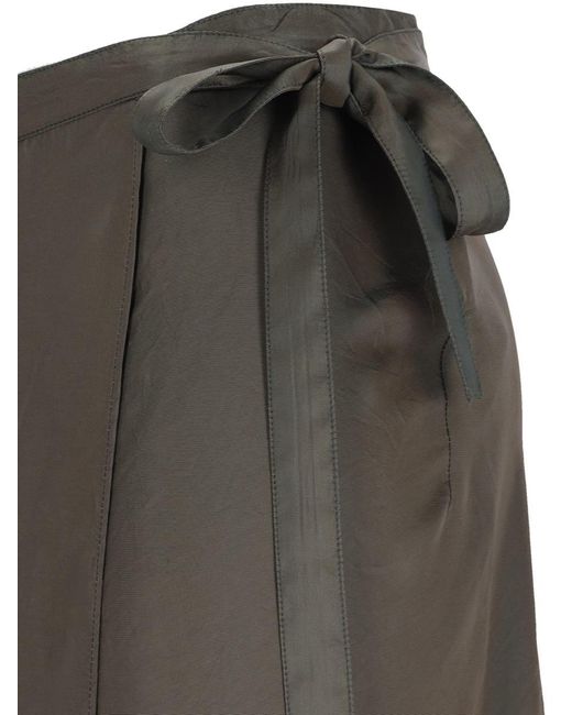 Aspesi Gray Sarong Midi Skirt