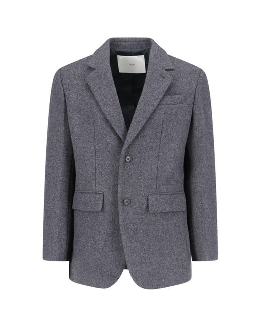 DUNST Gray Wool Coat With Polyester Lining