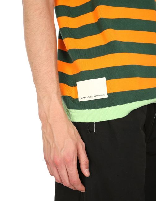Sunnei Yellow Knitted Polo for men
