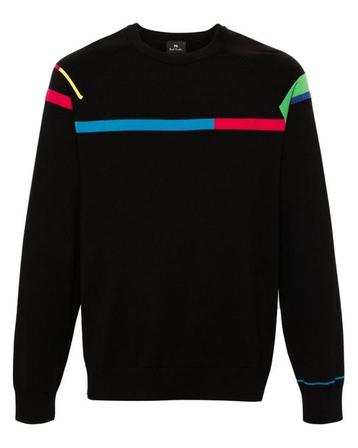 PS by Paul Smith Black Shirt With Striped Details for men