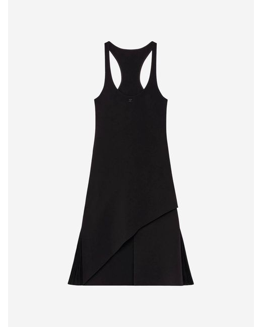 Courreges Black Pleated Midi Dress